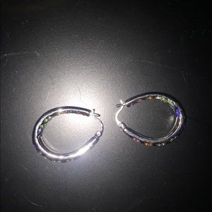 Multi colored sterling silver earrings